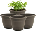 Bloem Ariana 8" Plastic Self-Watering Planter, Peppercorn, 4-Pack by Bloem