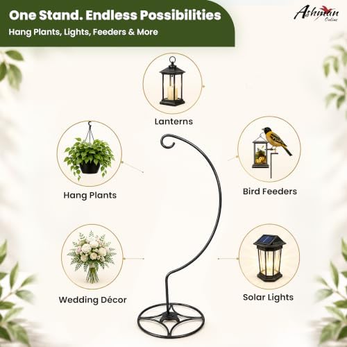 Ashman Shepherd Hook Stand, Bird Cage Stand, Outdoor and Indoor Flower Basket, Patio Plant and Bird Feed Station Stand - Image 6