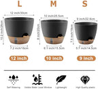 QRRICA 9/10/12 Inch Self Watering Pots for Indoor & Outdoor Plants - Image 2