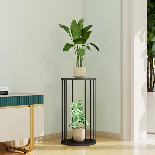 Plant Stand Indoor,small plant stool,Flower Pot Corner stand holder,Mid Century Heavy Duty Metal Tall Home Decor,Modern Round End Table,Small Rustic Display Stand for Living Room,Bedroom(Black,21In) - Image 7