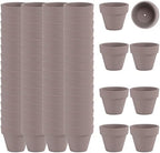 2 Inch Grey Terracotta Pots Pack of 72 - Mini Clay Pot with Drainage Hole for Tiny Cactus Herb lithop, Small Succulent Planter Nursery Plant Pot for Windowsill, Cactus Plant, Crafts, Wedding Favors by FcactiTerracottaPots