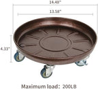 Plant Caddy with Wheels 14 Inch 3 Pack, Heavy Duty Metal Plant Stand & Dolly with Lockable Casters, Holds 200 lbs for Indoor Outdoor Large Flower Pots, Bronze - Image 2