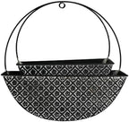 2-Piece Black Metal Planter Wall Hanging Baskets Decor Half-Moon Wall Mount Planter Set for Shabby Chic Farmhouse Outdoor Indoor Wall Decor - Image 6