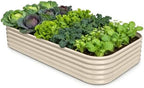Galvanized Raised Garden Bed 8x4x1.5 ft, 18" Tall Metal Planter Box by Annoell