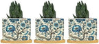 Chinoiserie Floral Blue and White Ceramic Planters Coastal Hamptons Style Planters for Outdoor Plants with Drainage Holes and Saucers Pot for Pots Outdoor Indoor Plants by BRUYU5SE