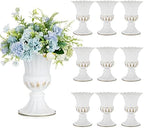 Sziqiqi White Metal Vase for Centerpiece, Table Flower Arrangements, 10Pcs by SZIQIQI