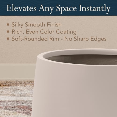 KUTE NEST 12.6" Premium Conico Fiberstone Outdoor Planter - Taupe - Image 4