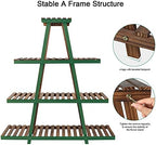 Ufine 4 Tier Wood Plant Stand Indoor Outdoor A Frame Plant Display Shelf - Image 5