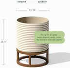 Veradek Mod Series Short Raised Planter - Round Outdoor Planter with Stand - Image 2