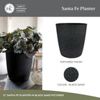 The HC Companies Santa Fe Round Self-Watering Pot - Lightweight Plastic Planter for Herbs & More - Durable Plant Pots for Indoor Plants & Outdoor Plants (16" Black Sand, Pack of 1) - Image 2