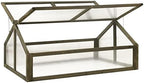 Firwood Garden Portable Greenhouse, Wooden Greenhouse Raised Flower Planter with 2 Roofs, Garden Portable Mini Greenhouse Cabinet for Outdoor Indoor Use 44.8" x 31.4" x 19.6"/Gray - Image 2