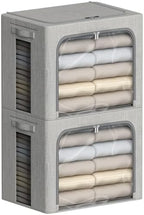 FHSQX 2Pack Clothes Storage Bins, Light Gray, 15.7x11.8x9.8 Inch by FHSQX