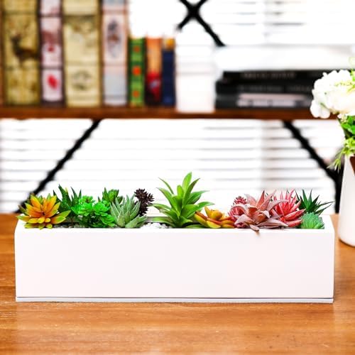 FillTouch 16.1 x 3.2 x 3.5 Inch 1 Pcs Long Rectangular Planter Box,White - Image 4