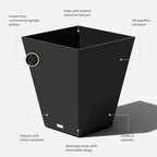 Veradek Pure Series Nobleton Planter - Tapered Square Outdoor Planter - Image 3