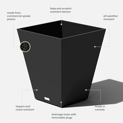 Veradek Pure Series Nobleton Planter - Tapered Square Outdoor Planter - Image 3