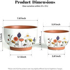 Terracotta Pots, 8+6 Inch Plant Pots, 2 Pcs with Drainage Holes - Image 3