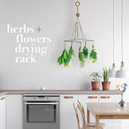 Generic Handcrafted Herb Drying Rack Flower Drying, Boho Star Kitchen Decor Dryer, Plant Hanger Indoor, Macrame Mobile Hanging Gift for Gardener and Lover, 6 Hooks, FLOWERHERB01, Ivory - Image 2