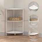 3 Tier Corner Shelf Stand for Bathroom, 23.2", Marble White - Image 2