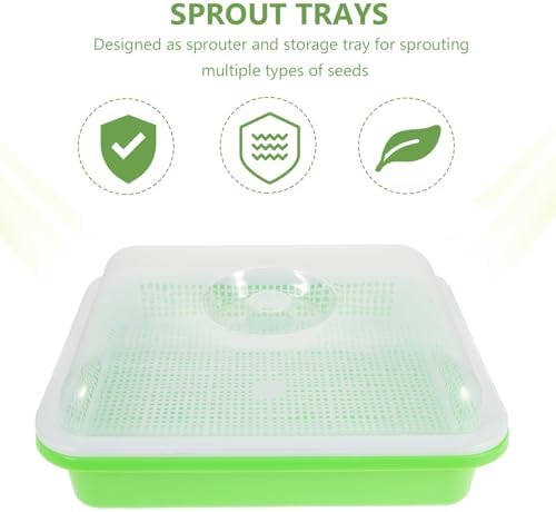2 Sets Sprouter Tray with Lid Plastic Moisture Preserving Seed Tray - Image 3