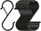 Waitkey 48 Pack S Hooks for Hanging, 3.5 inch Heavy Duty Metal S Hooks with Safety Buckle S Shaped Hooks Pot Rack Closet Hooks for Hanging Plants, Clothes, Kitchen Utensil, Pots, Pans, Bags (Black) by Waitkey