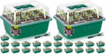 VIVOSUN 24-Pack Seed Starter Trays, 144-Cell Seed Starter Kit with Humidity Dome, Flat Reusable Plant Germination Trays with Drain Hole, Green Propagation Tray for Planting Seeds by VIVOSUN