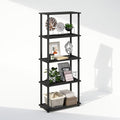 Furinno Turn-N-Tube Book Shelf, 5-Tier Bookshelf, Bookcase with Multipurpose Compact Display Rack, 11.6 x 23.6 x 57.4, for Living Room, Bedroom, Home Office, Americano/Black by Furinno-FitsYourSpaceFitsYourBudget
