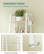 Hzuaneri Ladder Shelf, Bookshelf, Freestanding Corner Storage Shelf - Image 3