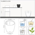 Lechuza 16045 Classico LS 28 Self-Watering Planter, Shiny Taupe High Gloss - Image 4