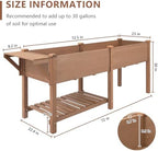 ketive Raised Garden Bed with Legs Outdoor,Elevated Garden Box,Storage Shelf, Protective Liner for Backyard,Patio,Balcony,80x23x30in (Brown) - Image 2