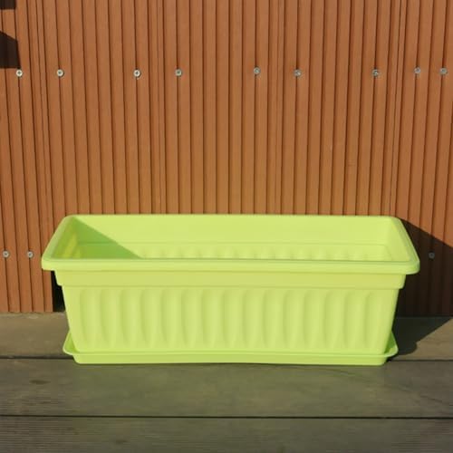 Window Box Planter for Outdoor & Indoor, Rectangular Flower Pot with Drainage Hole and Tray, Decorative Garden Planter Box for Windowsill Balcony Railing Garden and Patio (Multicolors, 3pc) - Image 4