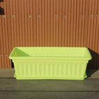 Window Box Planter for Outdoor & Indoor, Rectangular Flower Pot with Drainage Hole and Tray, Decorative Garden Planter Box for Windowsill Balcony Railing Garden and Patio (Yellow, 3pc) - Image 2