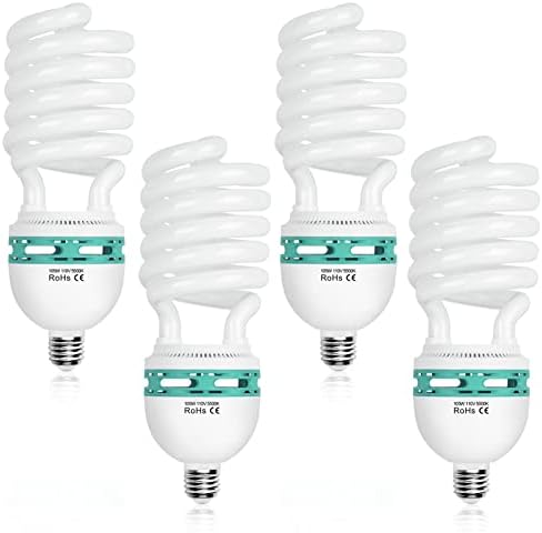 EMART Full Spectrum Light Bulb, 105W CFL Light Bulbs for Photography 4Pack by EMART
