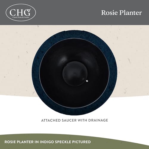 Classic Home and Garden Rosie Modern Planter w/Drainage - Contemporary Planter Bowls - Shallow Round Vases for Small Plants - Versatile Indoor & Outdoor Pots (10” Patina Copper) - Image 3