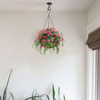 10 inch Metal Hanging Baskets for Plants Outdoor, 6 Pack Metal Wire Hanging Basket Planter with Coco Liner Flower Pots for Indoor Outdoor Garden Porch Patio, Heart-Shaped - Image 6