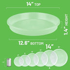 MUDEELA 6-Pack Plastic Plant Saucers Tray for Indoor, 14 Inches, Clear - Image 2