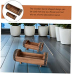 Milisten Xmas 2pcs Half Barrel Garden Planter Set Brown for Flowers - Image 3