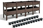 Raised Garden Bed with Interchangeable Wheels, Garden Boxes with Drainage, Ideal for Planting Vegetables, Herbs and Flowers, Patio. Suitable for Both Indoor and Outdoor use. by Darkboom