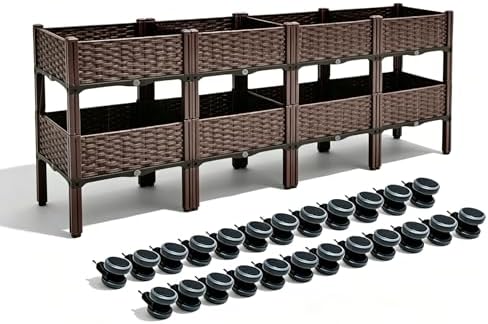 Raised Garden Bed with Interchangeable Wheels, Garden Boxes with Drainage, Ideal for Planting Vegetables, Herbs and Flowers, Patio. Suitable for Both Indoor and Outdoor use. by Darkboom