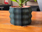 Spiny Wave Indoor Planter with Drain Holes | 3D Printed Modern Geometric Pot for Home & Office | 2" 3" 4" 6" Sizes | Gift for Plant Lovers (Gray Sparkle, 6") by Unknown