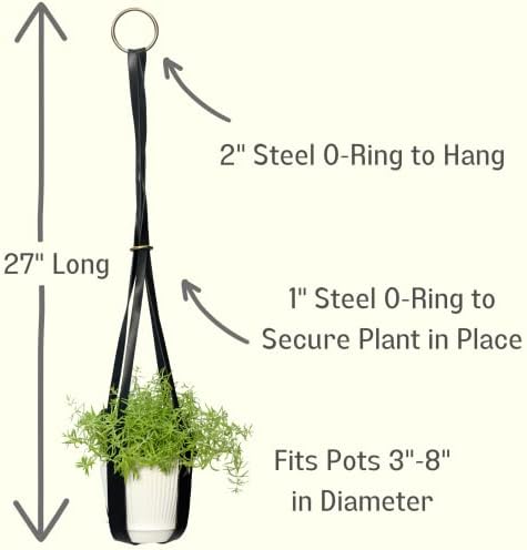 Genuine Leather Plant Hanger + Pot | Minimalist Hanging Planter | Modern Indoor/Outdoor Décor - Image 4