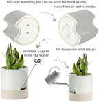 Nihow Ceramic Self Watering Plant Pot for Indoor Plants, 8 Inch,White - Image 3