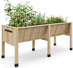 72x26x30 Inch Raised Garden Bed With Leg, Elevated Wood Planter Box Stand for Vegetables, Herbs & Flowers, 6x2x2.5 Ft Outdoor Standing Planter w/Hooks,13.7In Depth Plante for Backyard, Patio, Balcony by SLEKVERSA