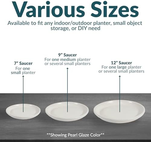 Sunnydaze 12" Ceramic Plant Saucers for Planters, 2pk, Forest Lake Green - Image 3