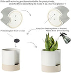 Nihow Ceramic Self Watering Plant Pot for Indoor Plants, 8 Inch,White - Image 4