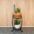 FaithLand 2 Tier Black Metal Plant Stand Indoor Outdoor, 19.4" - Image 3
