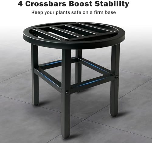 Metal Heavy Duty Plant Stand Indoor Outdoor,3-Pack(φ9+φ11+φ13) Plant Stands Riser,Wrought Iron Pedestal Holders for Large Pots,Outside Rust-Proof Black Flower Display Shelf for Patio - Image 5