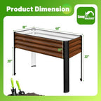 SnugNiture Raised Garden Bed with Legs, 48×18×32in, Brown - Image 3