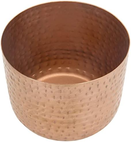 MyGift 6 Inch Copper Tone Metal Plant Pot with Hammered Design, Decorative Small Succulent Planter - Handcrafted in India - Image 6