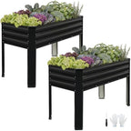 Galvanized Raised Garden Bed with Legs 2Pack,48x24x32in Elevated Garden Bed by Unknown