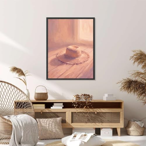 Straw Hat Still Life Wall Art, Black Framed Impressionist Print - Image 5